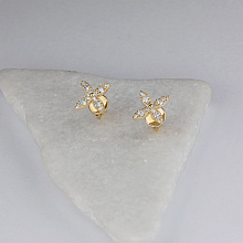 Пусеты из желтого золота с бриллиантами (изготовление)