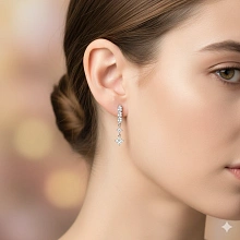 Серьги из серебра c бриллиантами