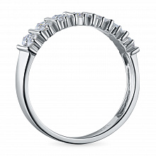 Классическое кольцо из белого золота c бриллиантами выращенными