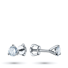 Пусеты из белого золота (изготовление) с бриллиантом