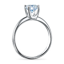 Классическое кольцо из белого золота с бриллиантом