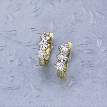 Серьги из желтого золота с бриллиантами