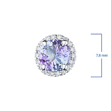 Пусеты из белого золота с бриллиантами и сапфирами (изготовление)