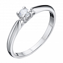 Кольцо из белого золота с бриллиантом (изготовление)