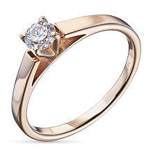 Кольцо из красного золота (изготовление) с бриллиантом