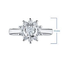 Классическое кольцо из белого золота с бриллиантами