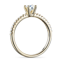 Кольцо из желтого золота c бриллиантами выращенными