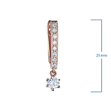 Серьги из красного золота с бриллиантом (изготовление)