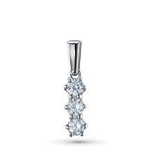 Подвеска из серебра c бриллиантами выращенными