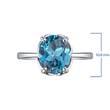 Кольцо из серебра с топазом