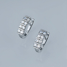 Серьги из серебра c бриллиантами