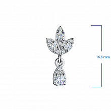 Пусеты из белого золота с бриллиантами (изготовление)