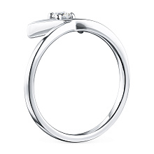 Классическое кольцо из белого золота с бриллиантом (изготовление)