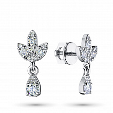 Пусеты из белого золота с бриллиантами (изготовление)