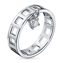 Обручальное кольцо из серебра с бриллиантом