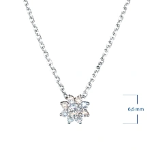 Колье из серебра c бриллиантами выращенными