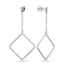 Пусеты из серебра с бриллиантом