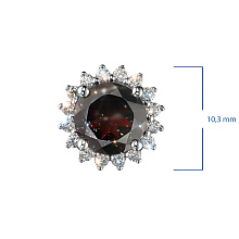 Подвеска из белого золота с гранатом и бриллиантами