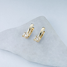 Серьги из желтого золота с бриллиантами