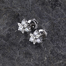 Пусеты из белого золота c бриллиантами