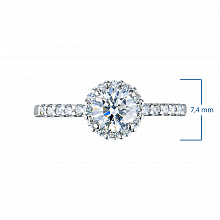 Кольцо из белого золота c бриллиантами выращенными