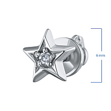 Пусеты из белого золота с бриллиантом (изготовление)