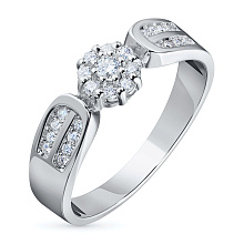 Классическое кольцо из белого золота с бриллиантами (изготовление)