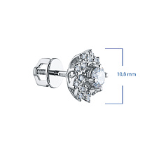 Пусеты из белого золота (изготовление) с бриллиантами