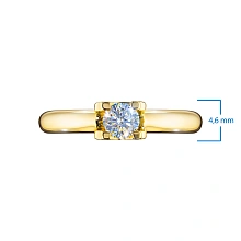 Кольцо из желтого золота с бриллиантом выращенным