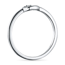 Обручальное кольцо из серебра с бриллиантом