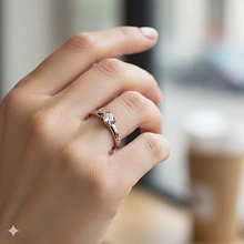 Классическое кольцо из серебра с бриллиантом