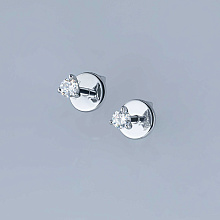 Пусеты из белого золота с бриллиантами (изготовление)