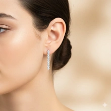 Серьги из белого золота c бриллиантами