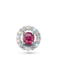 Подвеска из серебра с рубином и бриллиантами