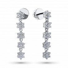 Пусеты из белого золота с бриллиантами (изготовление)