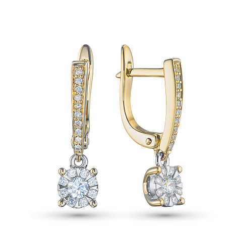 Серьги из комбинированного золота