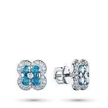 Пусеты из белого золота (изготовление) с бриллиантами