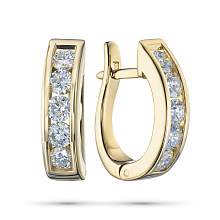 Серьги из желтого золота c бриллиантами