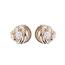 Пусеты из красного золота с бриллиантами (изготовление)