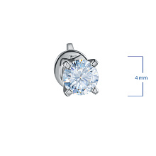 Пусеты из серебра с бриллиантом