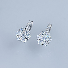 Серьги из белого золота с бриллиантами (изготовление)