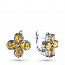 Серьги из серебра с цитринами (изготовление)