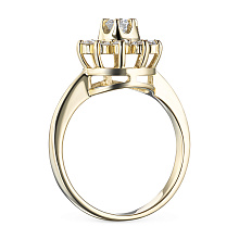 Классическое кольцо из желтого золота c бриллиантами выращенными