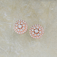 Пусеты из красного золота с бриллиантами (изготовление)