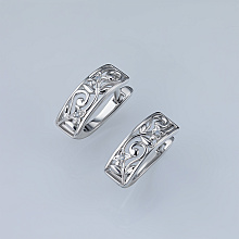 Серьги из серебра c бриллиантами