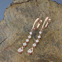 Серьги из красного золота с бриллиантами (изготовление)