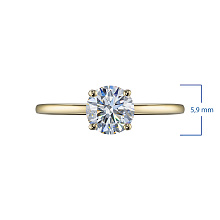 Помолвочное кольцо из желтого золота с бриллиантом