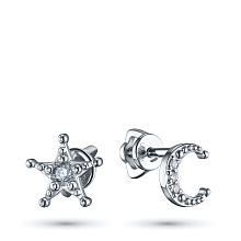 Пусеты из белого золота с бриллиантом (изготовление)