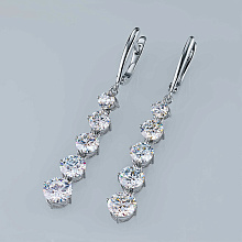 Серьги из белого золота c бриллиантами