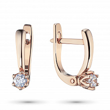 Серьги из красного золота с бриллиантами (изготовление)